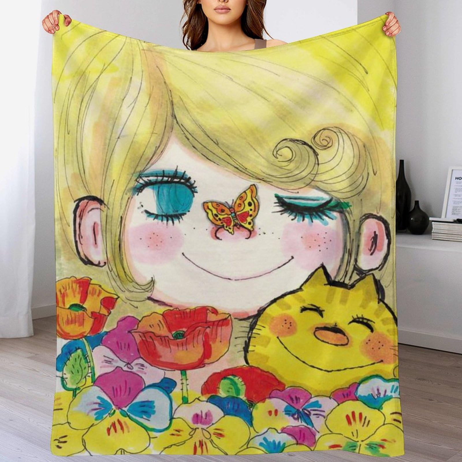 Amazon｜水森亜土 (73) エアコンブランケット ブランケット お昼寝